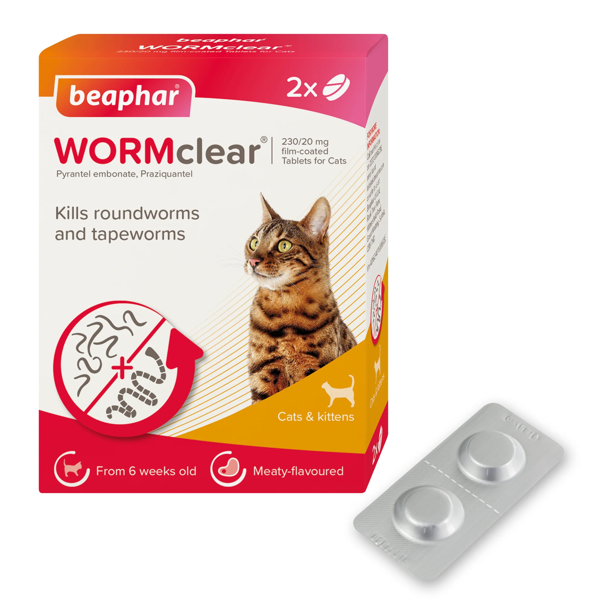 Beaphar WORMclear wormer for cat, 2 Tablets - Image 3